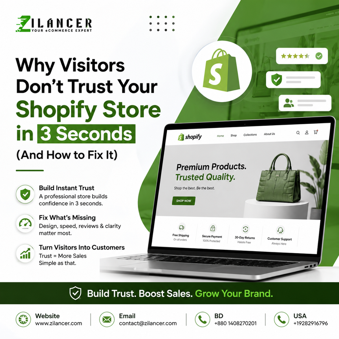 Why Visitors Don’t Trust Your Shopify Store in 3 Seconds | Zilancer