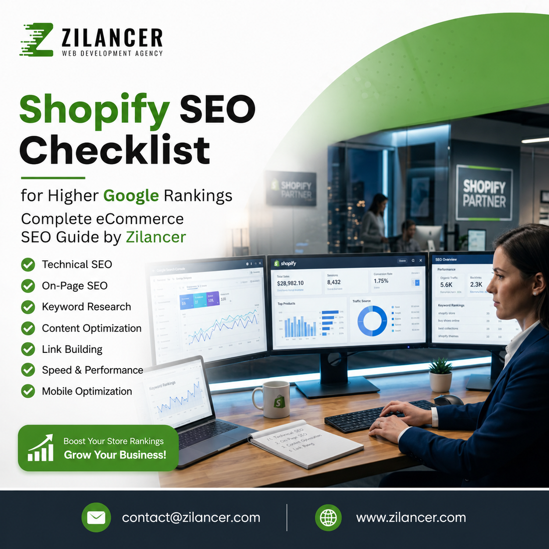 Shopify SEO Checklist for Higher Google Rankings | Complete eCommerce SEO Guide by Zilancer