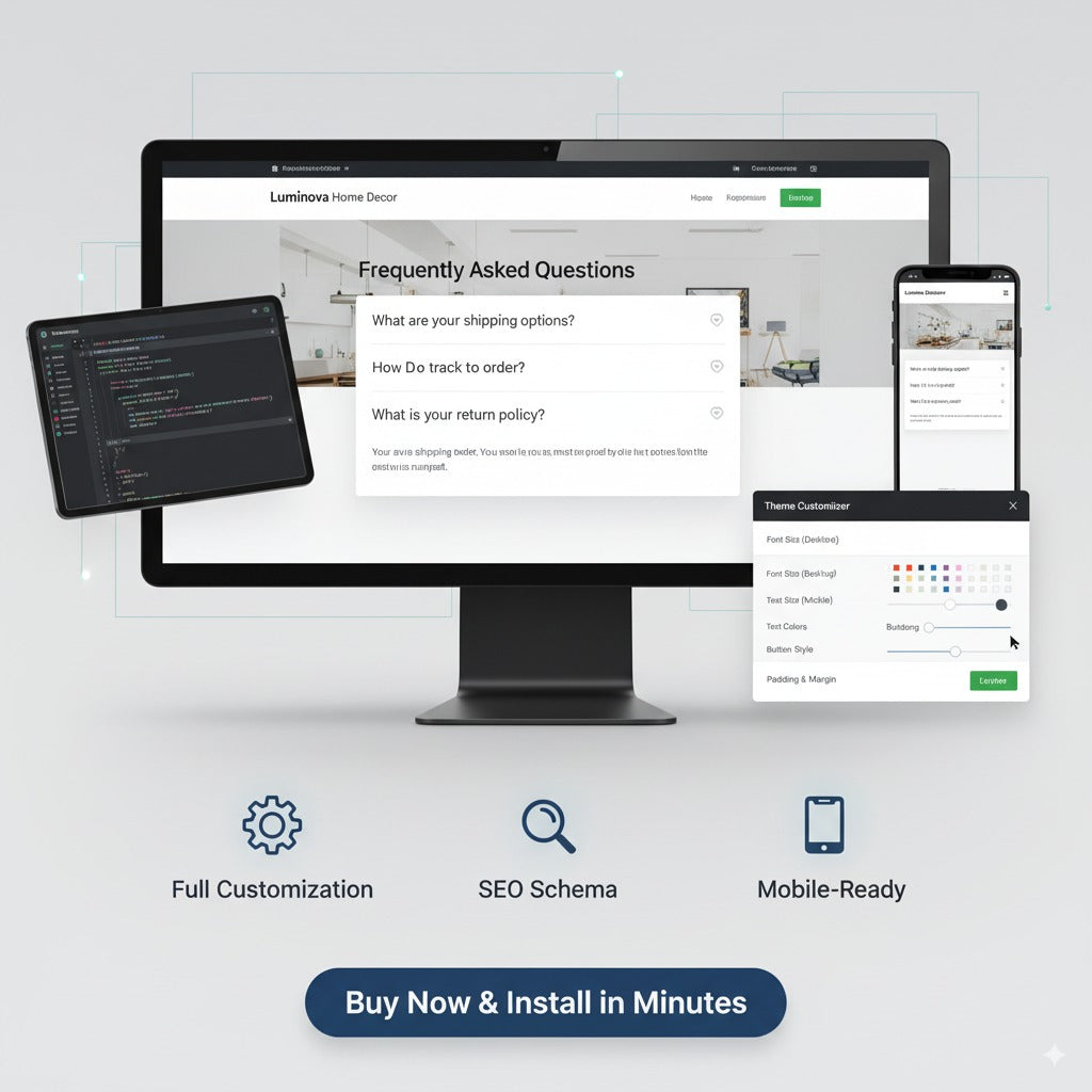 Shopify FAQ Accordion Section with Full Customization & SEO Schema